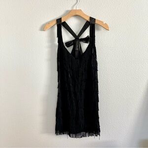 Black Fringe Flapper Style Dress